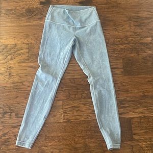 Lululemon Wunder Under High Rise Leggings (Washed Light Blue) 25" Size 8.